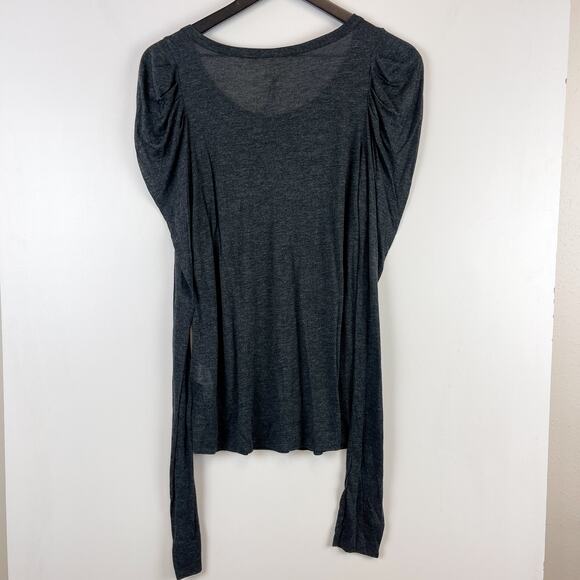 NWT Soft Joie (S) Warren Puff Sleeve Ruched Sleeve LS Shirt Gray - Picture 6 of 10